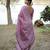 lavender solid raw silk blend saree with blouse