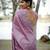 lavender solid raw silk blend saree with blouse