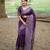 purple solid raw silk blend saree with blouse