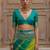 Green solid silk blend saree with blouse