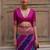 Pink solid silk blend saree with blouse