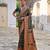 green solid pashimina silk saree with blouse