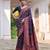 navy blue solid pashimina silk saree with blouse