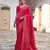 pink solid pashimina silk saree with blouse