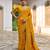 yellow solid pashimina silk saree with blouse