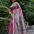 pink solid tussar silk saree with blouse
