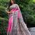 pink solid tussar silk saree with blouse