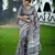 grey solid silk blend saree with blouse