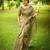olive solid silk blend saree with blouse