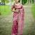pink solid silk blend saree with blouse