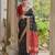 black solid raw silk blend saree with blouse