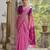 pink solid raw silk blend saree with blouse