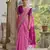 pink solid raw silk blend saree with blouse