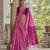 pink solid raw silk blend saree with blouse