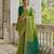 green solid raw silk blend saree with blouse