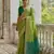 green solid raw silk blend saree with blouse