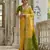 yellow solid raw silk blend saree with blouse