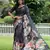 black solid tussar silk saree with blouse