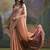 peach solid  saree with blouse