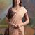 peach solid  saree with blouse