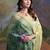 green solid  saree with blouse