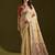 cream solid  saree with blouse