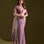 lavender solid  saree with blouse