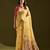 yellow solid  saree with blouse