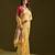 yellow solid  saree with blouse