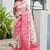 Pink solid silk blend saree with blouse