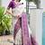 Wine solid silk blend saree with blouse