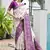 Wine solid silk blend saree with blouse