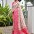 Pink solid silk blend saree with blouse