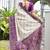 Wine solid silk blend saree with blouse