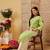 Ada hand embroidered green cotton lucknowi chikankari straight kurta