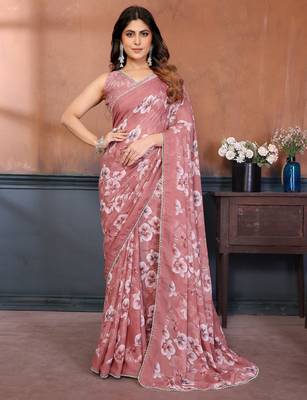 pink mannequin store printed saree 1
