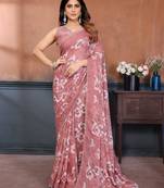 pink mannequin store printed saree