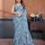 light_sky_blue mannequin store printed saree