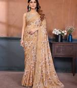 yellow mannequin store printed saree