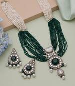 Green kundan necklace set