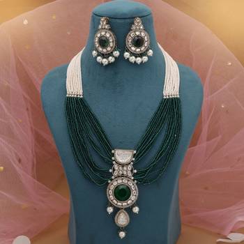 Green kundan necklace set 2
