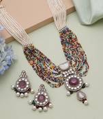 Multicolor kundan necklace set