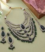 Green ethnic kundan necklace set
