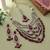 Maroon wedding kundan necklace set