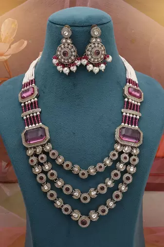 Rani bridal kundan necklace set