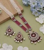 Magenta ethnic kundan necklace set