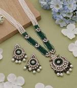 Green classic kundan necklace set