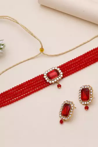 Red rajputi rani haar choker