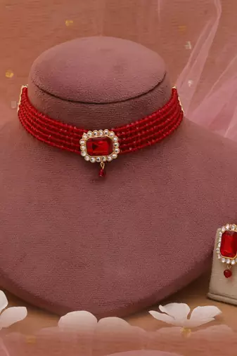 Red rajputi rani haar choker