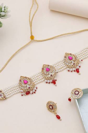 Rani & red choker rajputi rani haar